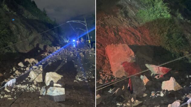 Vía cerrada en Santa Elena, Medellín