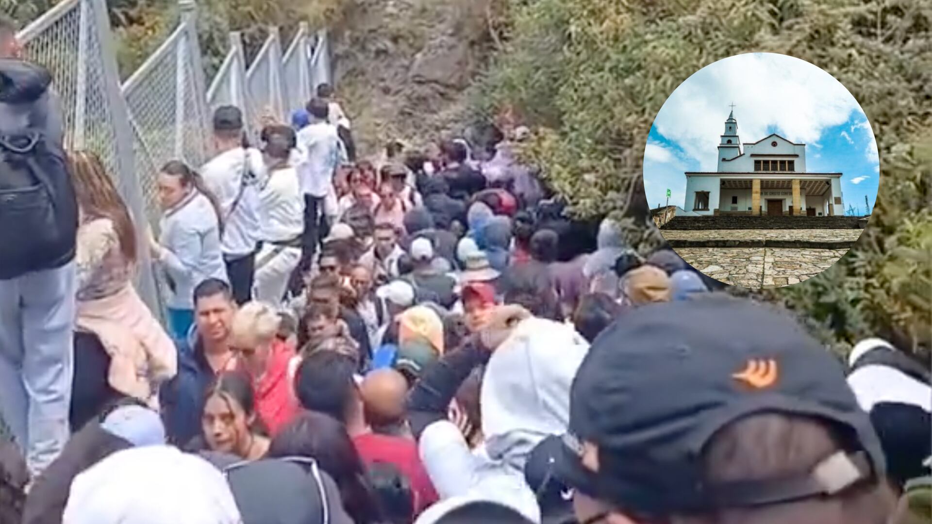 Multitud en Cerro de Monserrate, Bogotá
