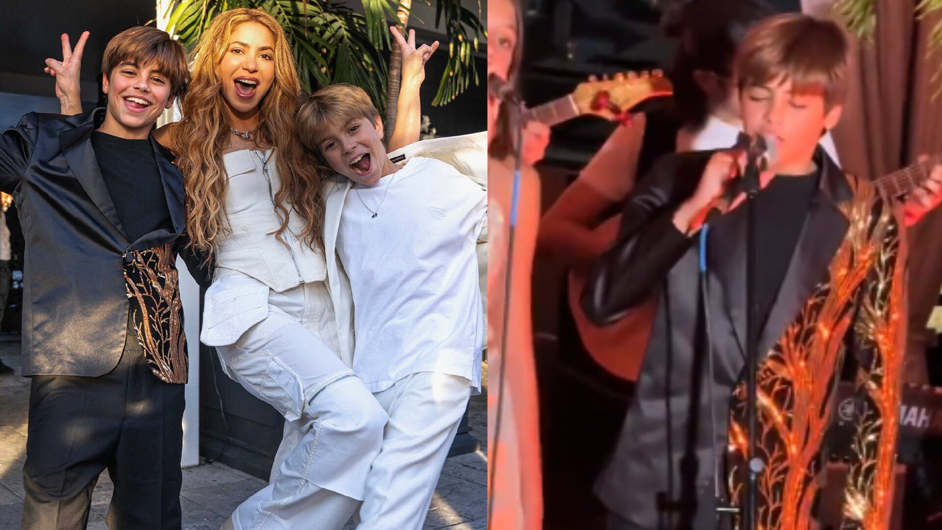 Shakira y sus hijos, Sasha y Milán