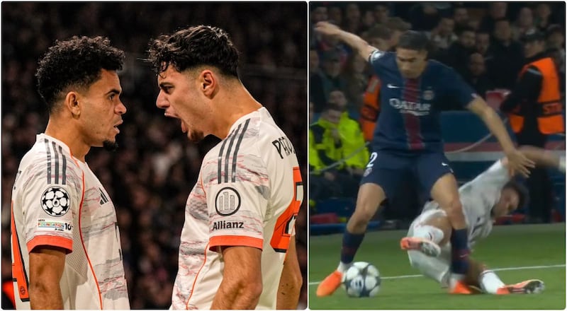 Luis Díaz es el primer jugador en la historia de la Champions League con doblete y expulsión en un primer tiempo