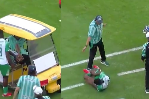 Carrito médico atropelló a jugador en plena cancha y lo dejó bastante adolorido en el piso