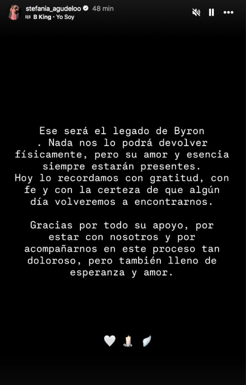 Mensaje de Stefania Agudelo a su hermano B King