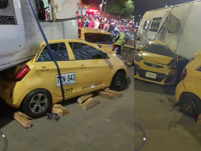Grave choque múltiple entre cinco vehículos en Cali dejó siete personas heridas: accidente involucró un bus MIO