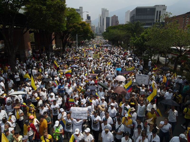 Manifestación en contra del gobierno de Petro en Medellín, 6 de marzo de 2024