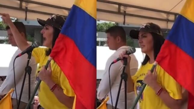 María Fernanda Cabal durante las marchas del 20 de junio en Cali.