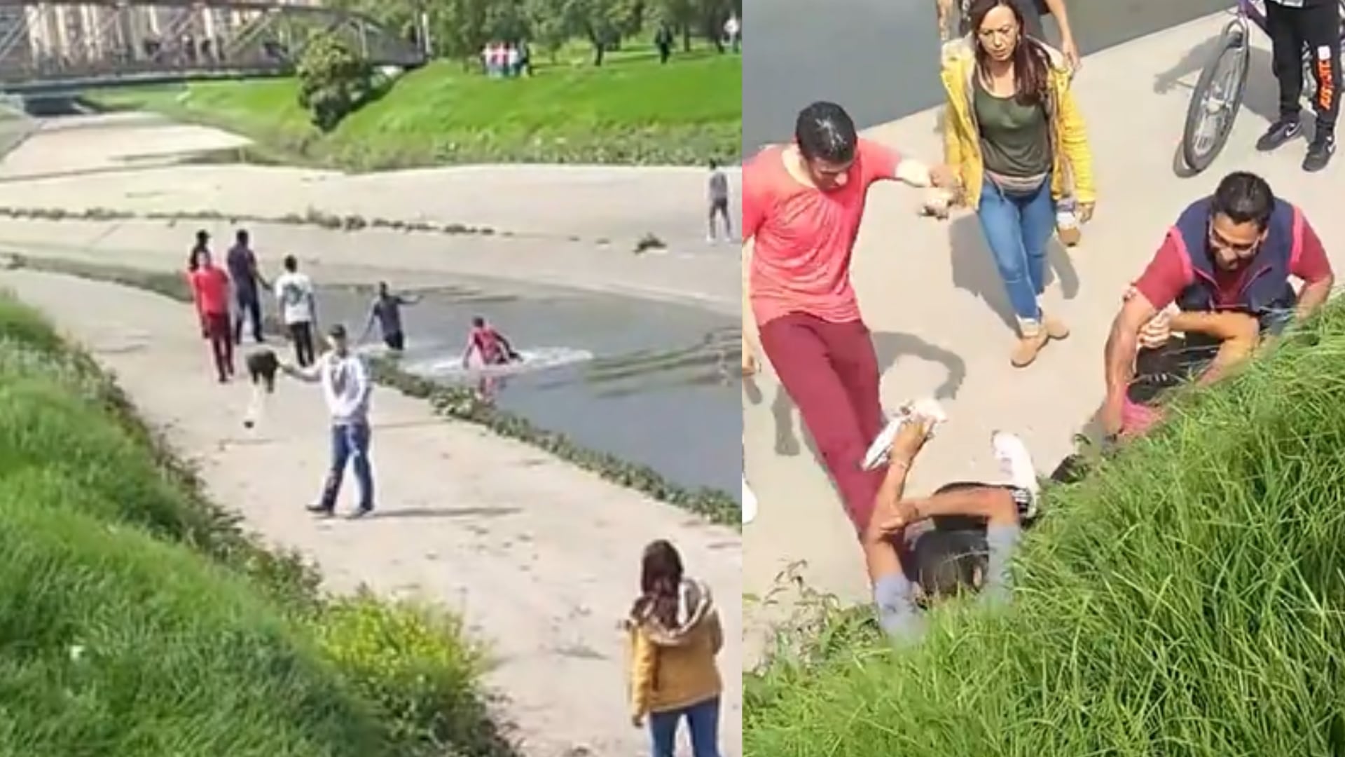 En Bogotá lanzaron a ladrones a un caño en la Calle 80