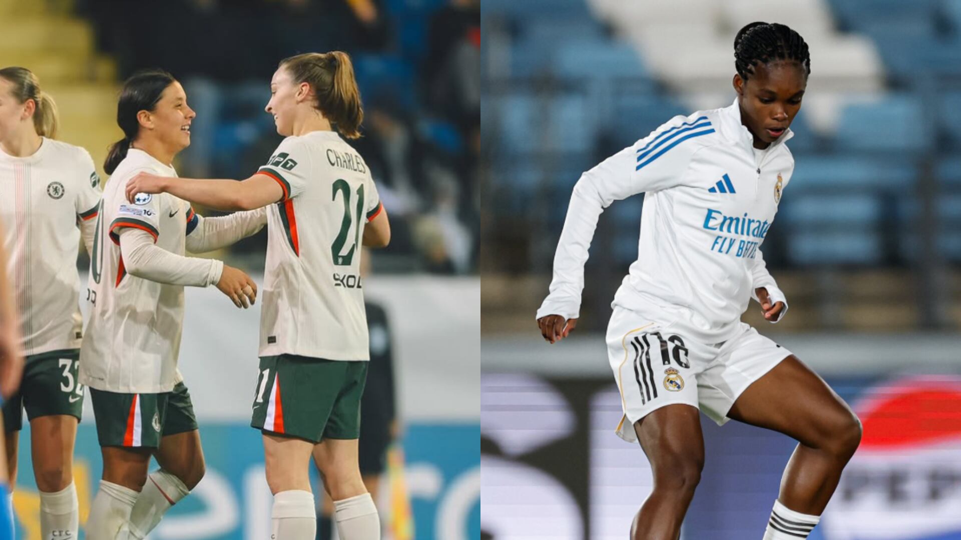 Champions League Femenian - Fotos: Redes sociales del chelsea y del Real Madrid tomadas el 11 de noviembre del 2025