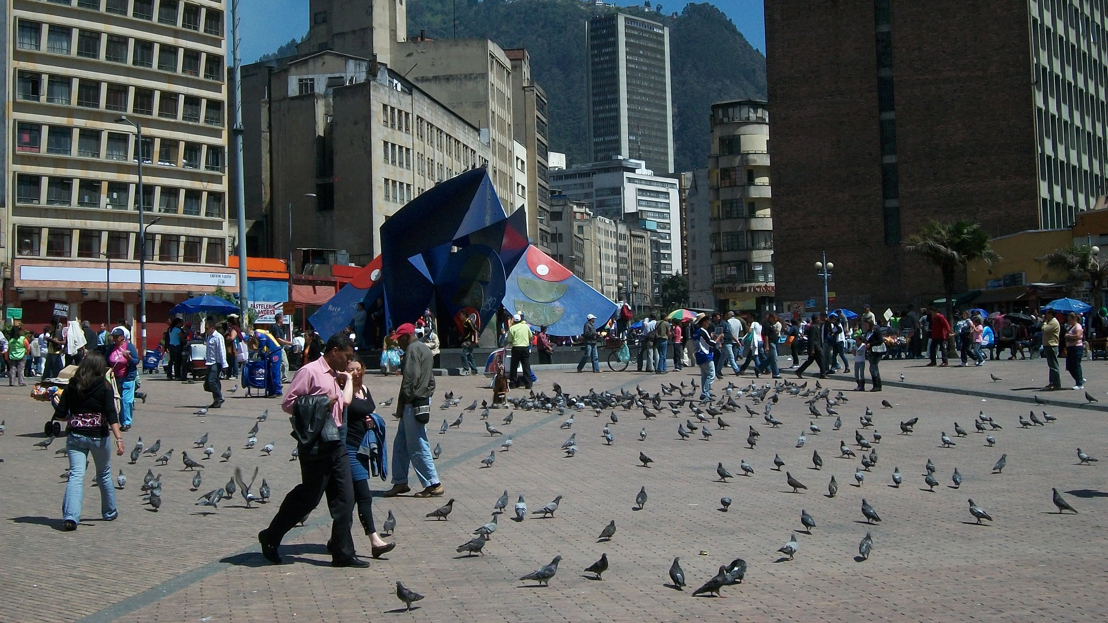 Panorama de San Victorino en Bogotá.