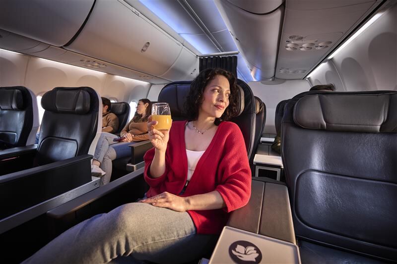 Foto del interior de un avión de Aeroméxico.