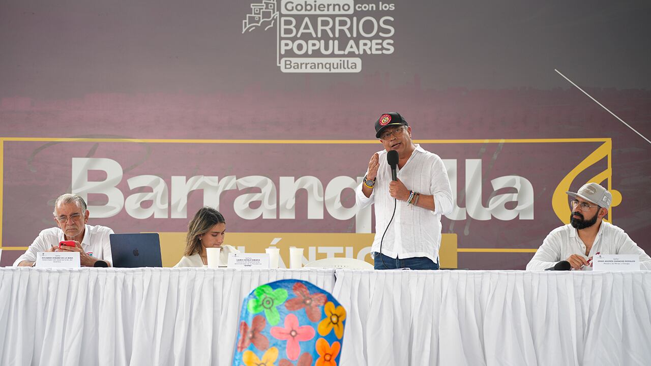 El presidente Gustavo Petro en Barranquilla.