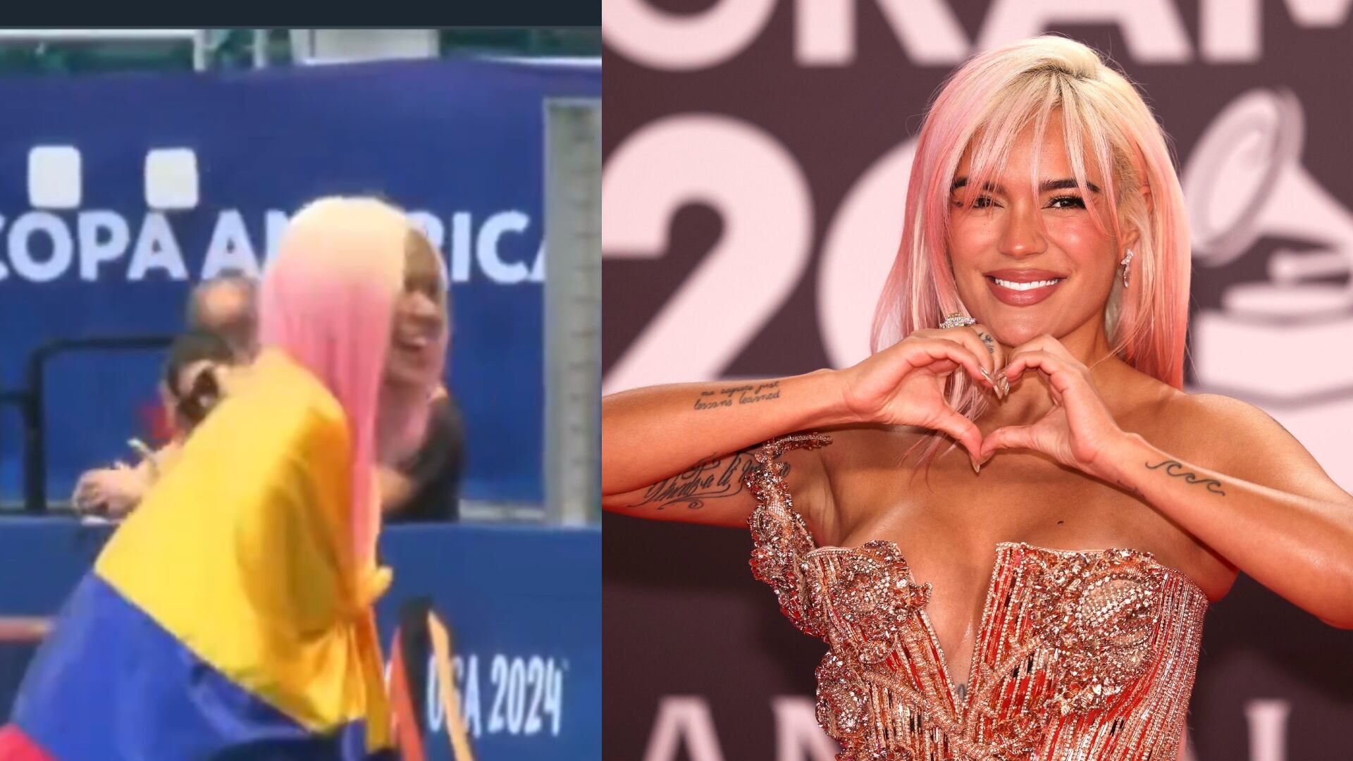 Confirmado: Karol G cantará el himno de Colombia en la final de la Copa América 2024 (Redes sociales y Karol G)