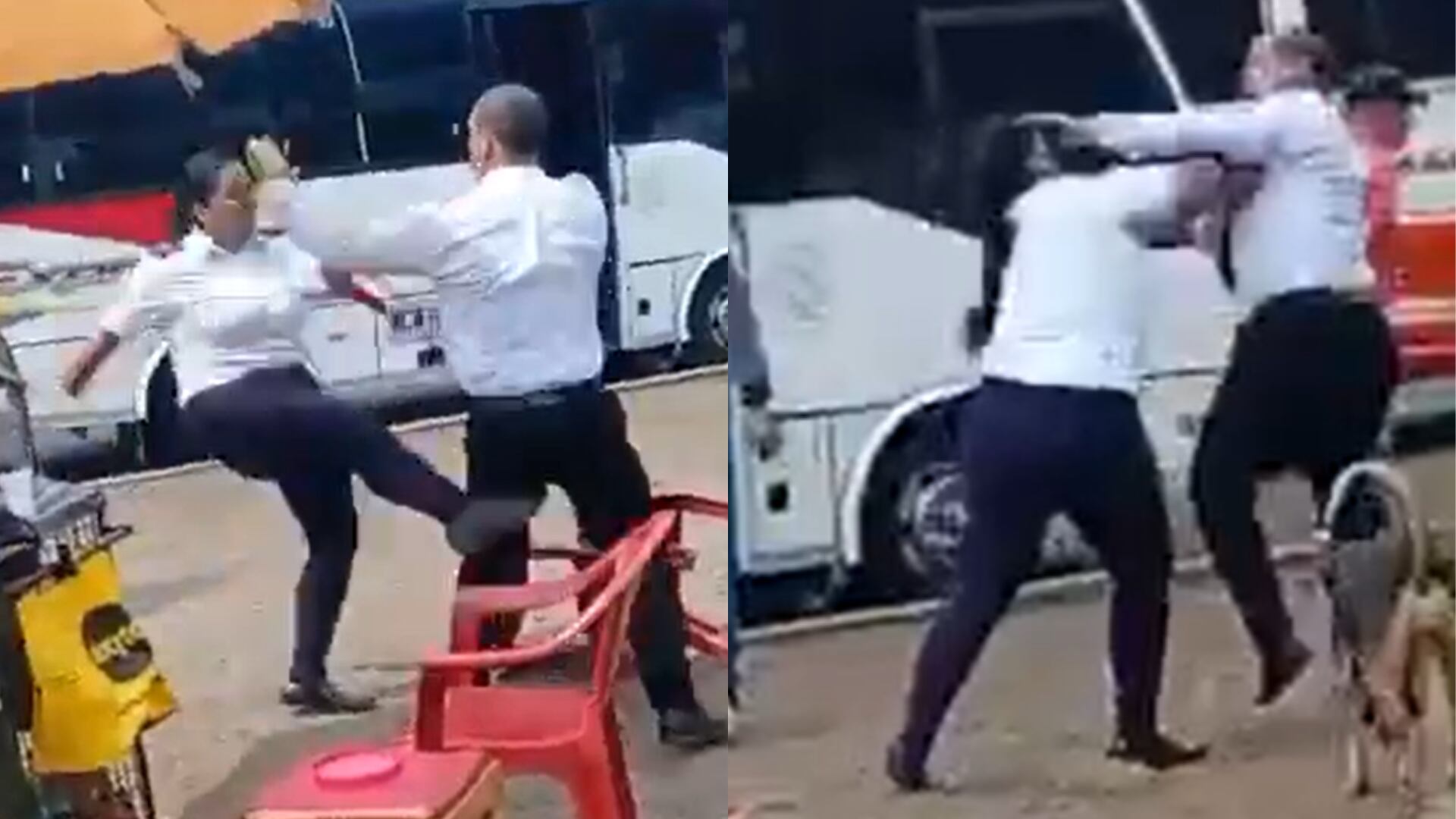 Pelea de conductores - Foto: Capturas de pantalla de video compartido en redes sociales el 10 de marzo del 2026