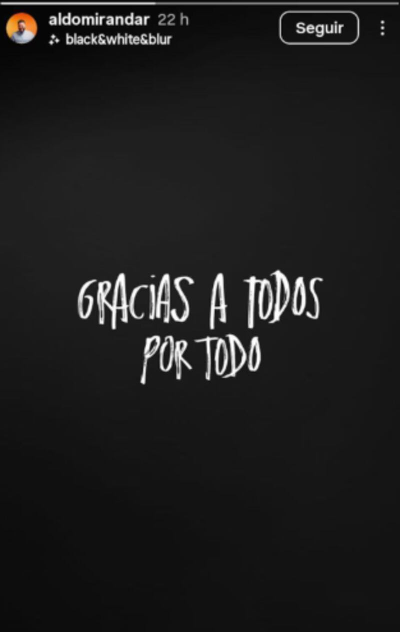 Mensaje de Aldo Miranda