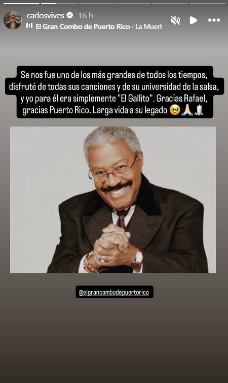 Historia Instagram: Carlos Vives 7/12/2025