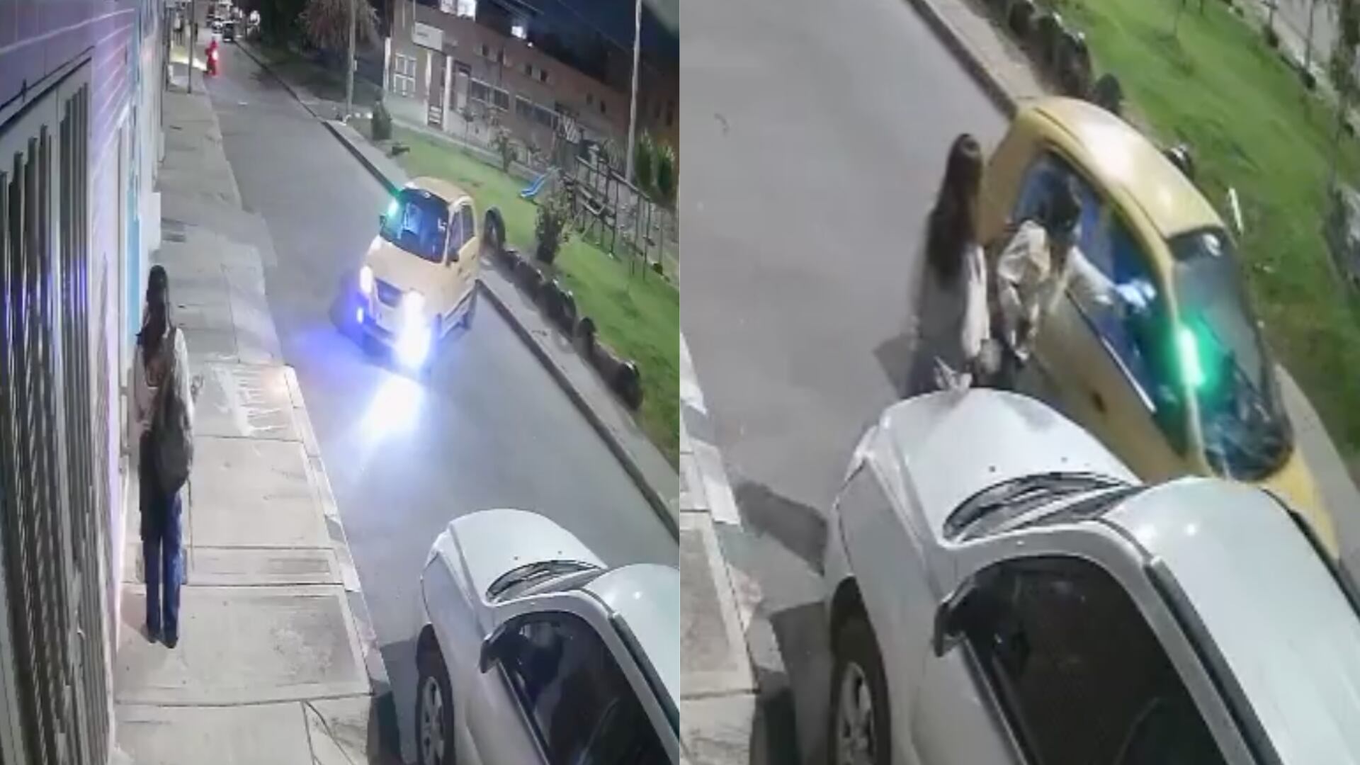 Taxista raponeando celulares - Fotos: Capturas de pantalla de una cámara de seguridad del sector tomadas el 22 de septiembre del 2025