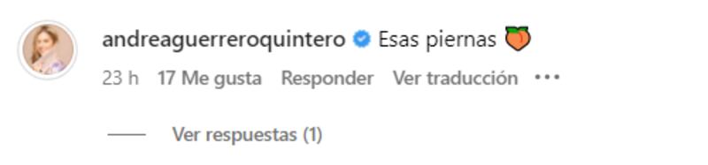 Comentario de Andrea Guerreo sobre el cuerpo de Sheyla García