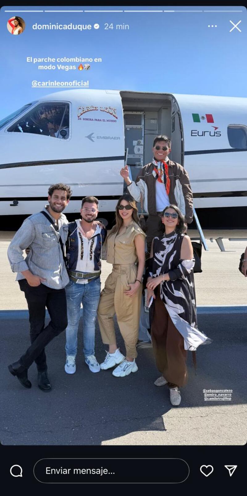 Dominica Duque viaje Carin León