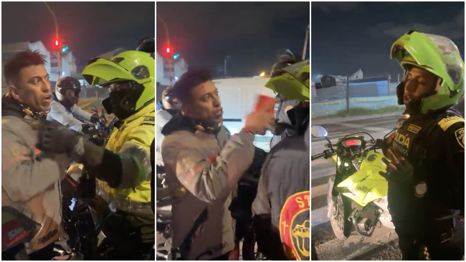 Julián Forero, concejal de Bogotá y líder motero, protagonizó nuevo caso de: “Usted, ¿no sabe quién soy yo?” (Imagen tomada de las redes sociales) Se muestra al concejal discutiendo con varios policías en una calle