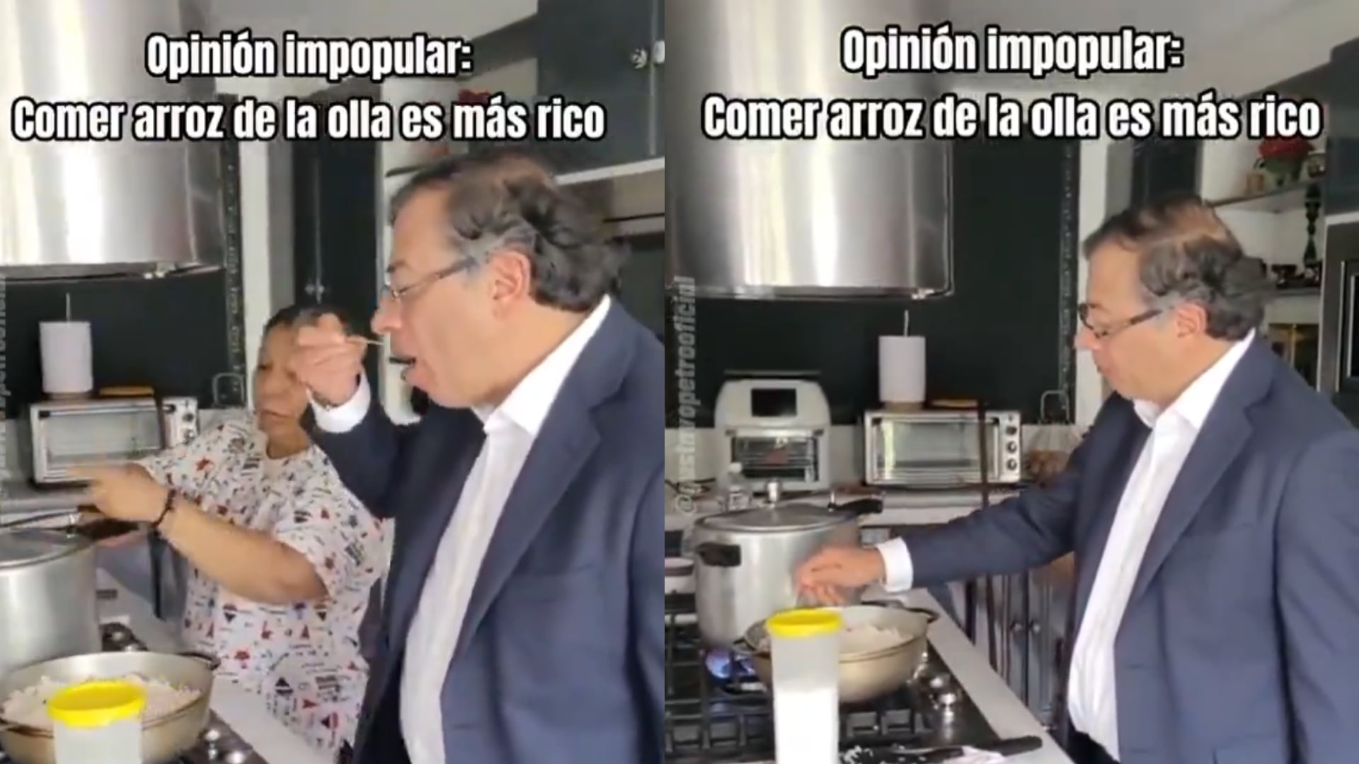 Tremenda insultada le pegaron a Petro por ‘meter la mano al arroz’ que se estaba preparando