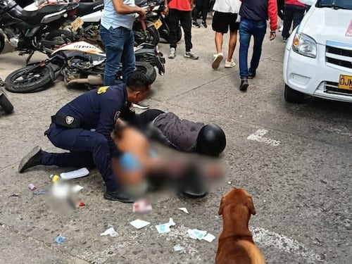 Impresionante video: policía abatió a sicario en el instante exacto de su ataque en Cundinamarca