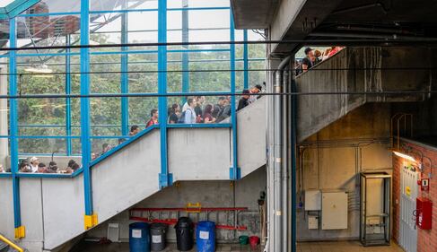 Daño en los rieles del Metro de Medellín.