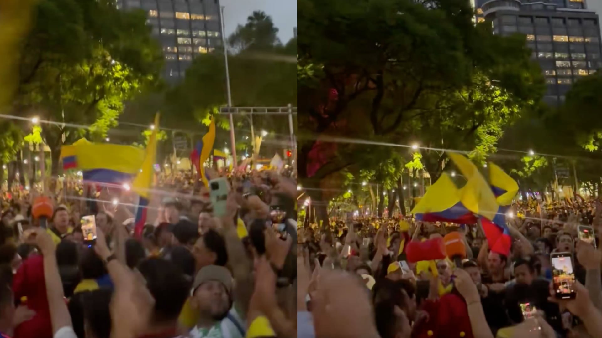 Hinchas de Colombia en México - Fotos: Capturas de pantalla de video aficionado el 17 de junio del 2026