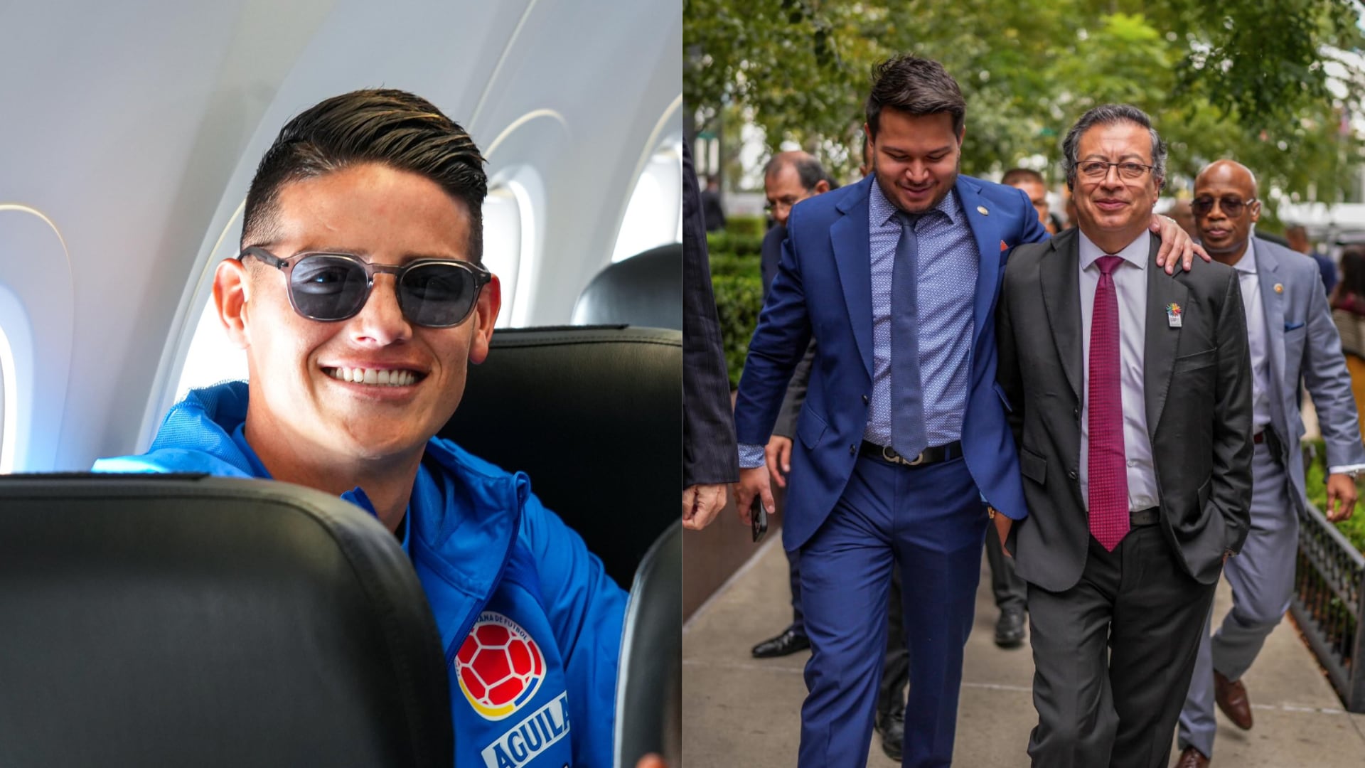 James Rodríguez, Gustavo Petro y Nicolás Alcocer - Fotos: Redes sociales de la Selección Colombia y del hijo de Verónica Alcocer el 5 de junio del 2026