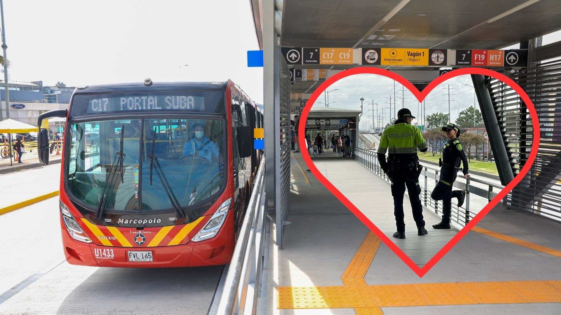 ¿Policías coquetos?; esta fue la denuncia pública que realizó un usuario de Transmilenio en redes sociales - Fotos: Redes sociales