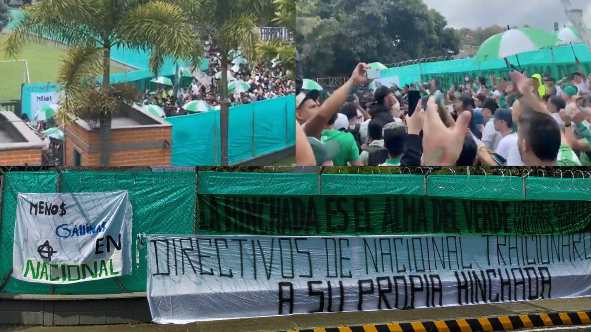 Hinchas de Nacional protestaron en la sede del administrativa del equipo.
