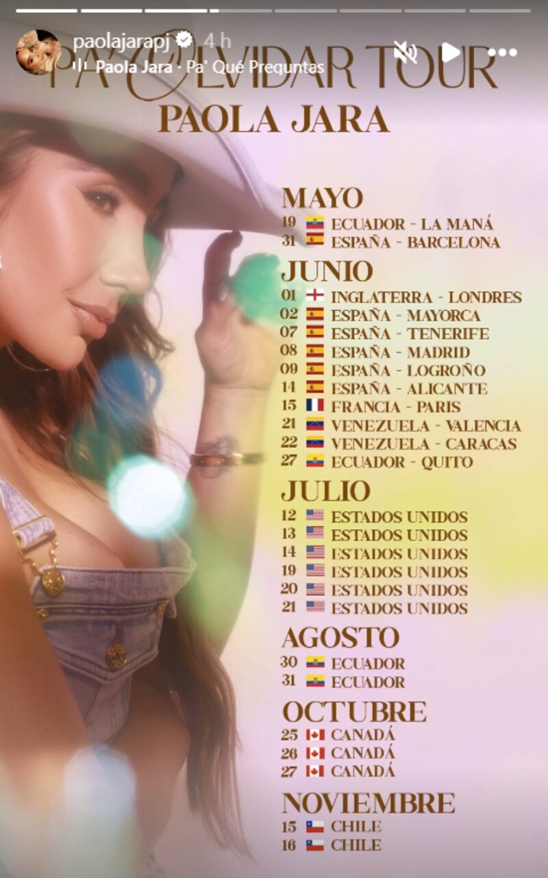 Agenda de Paola Jara por el mundo 2024