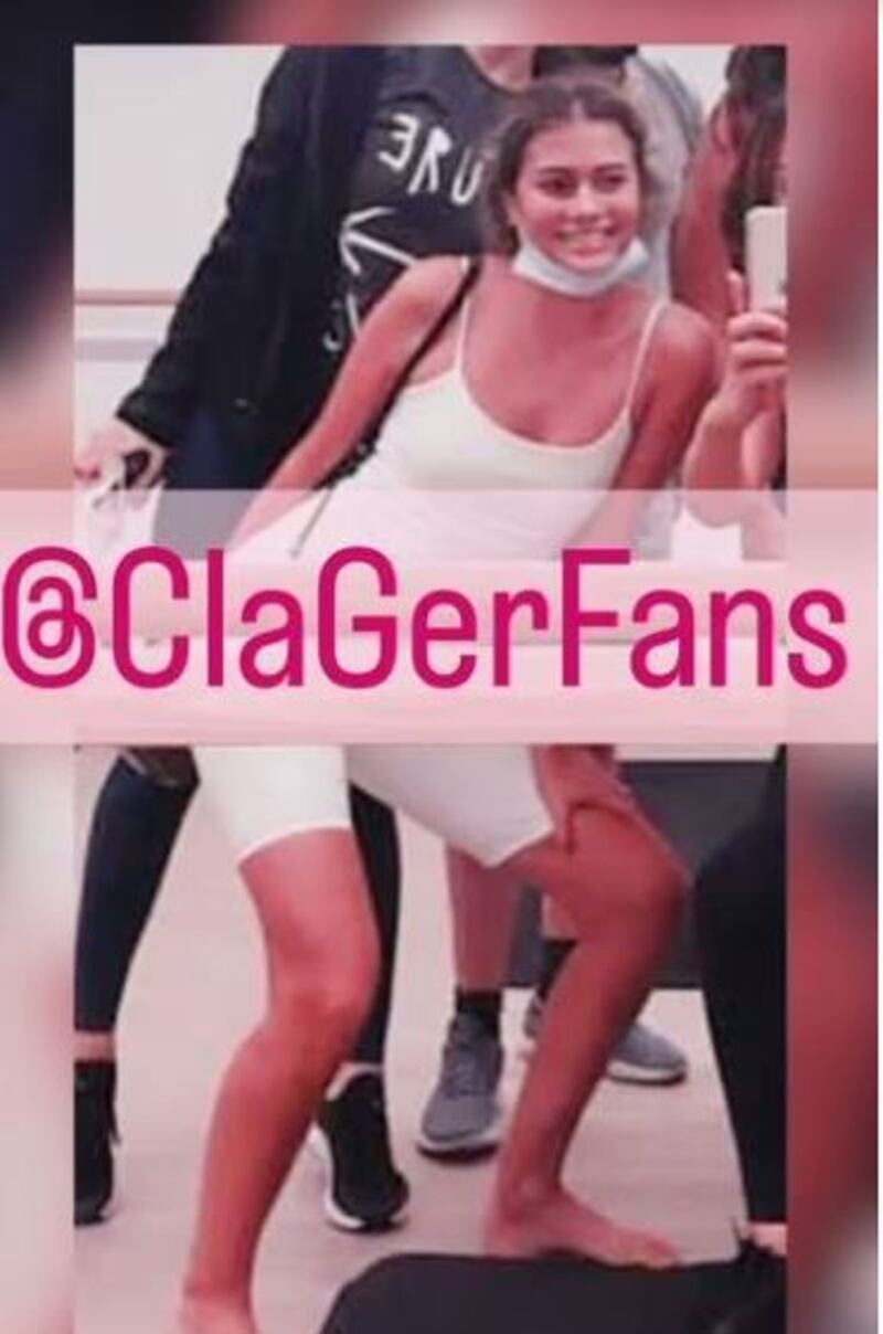 Foto de Clara Chía haciendo ejercicios (Foto Twitter)