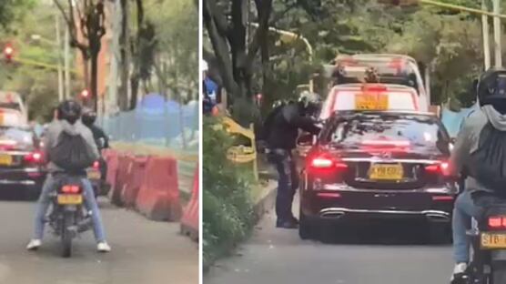 El robo en la calle 85 de Bogotá en medio de un trancón