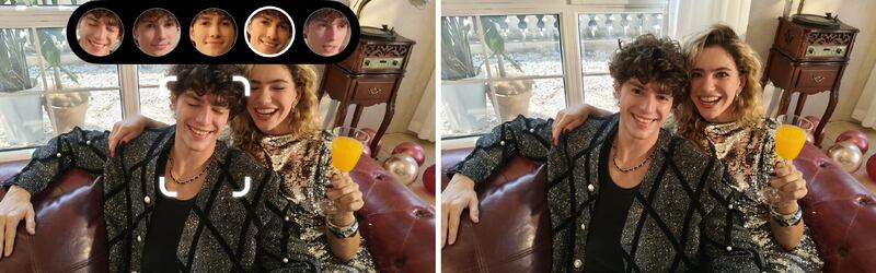 Las herramientas “Toma Perfecta con IA” y “Recomponer con IA” mejoran la composición y los detalles en segundos.