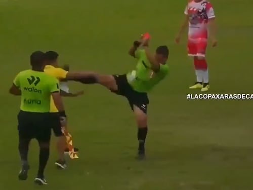 Árbitro evitó ser agredido por un miembro del cuerpo técnico de un club gracias a una patada ‘karateka’