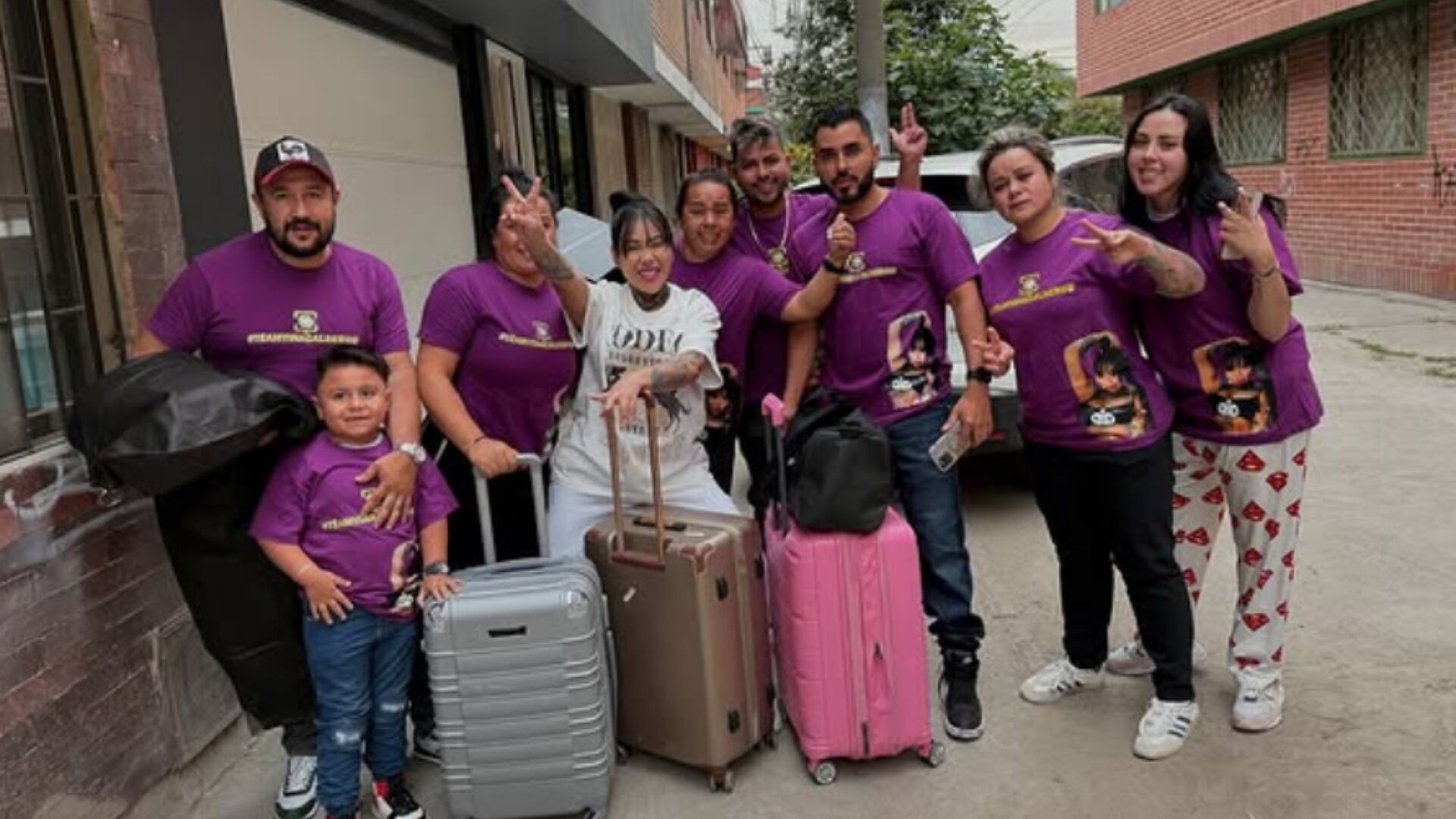 Yina Calderón y su familia.
