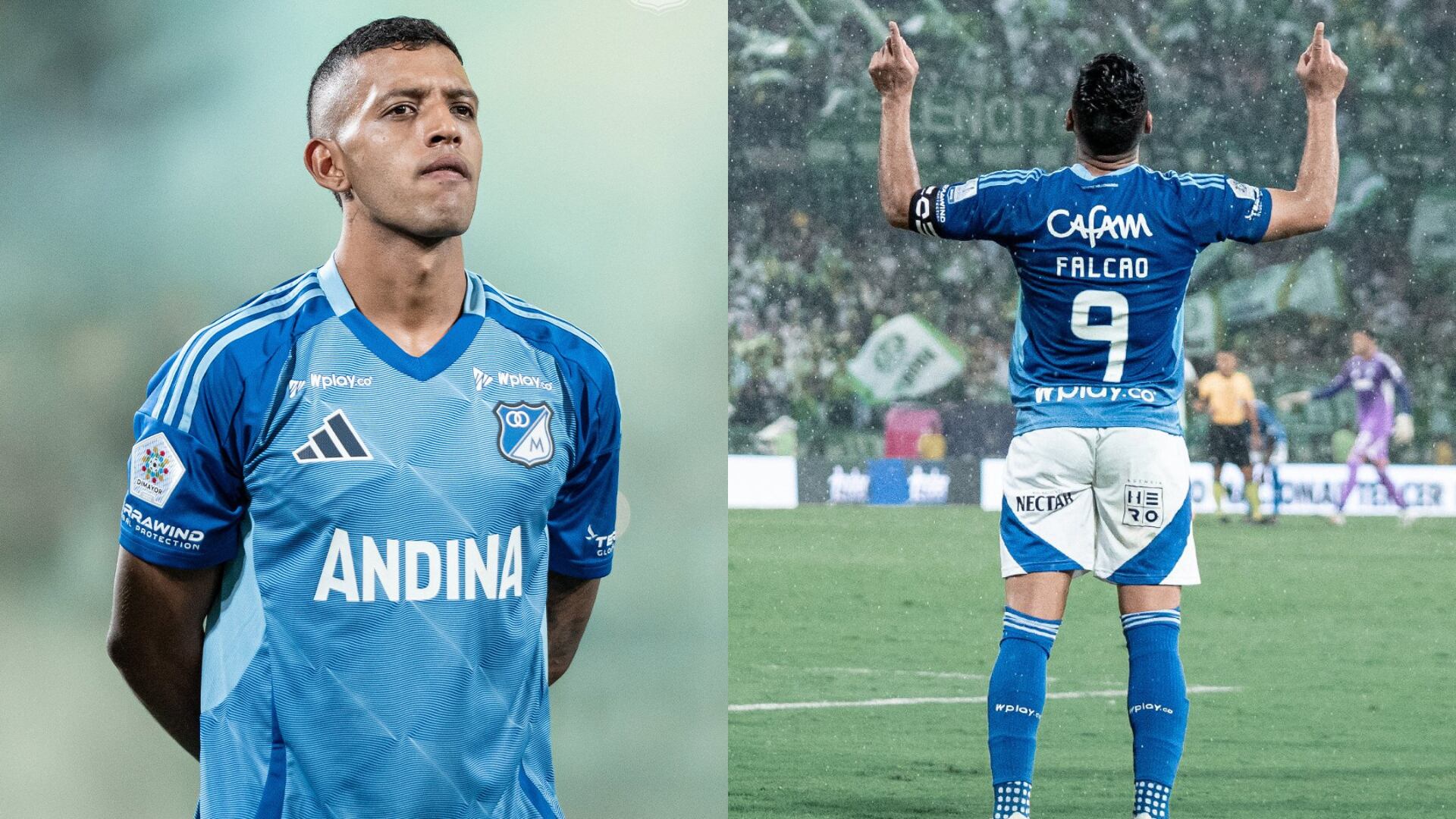 Nicolás Arévalo y Radamel Falcao - Fotos: Redes sociales de Millonarios