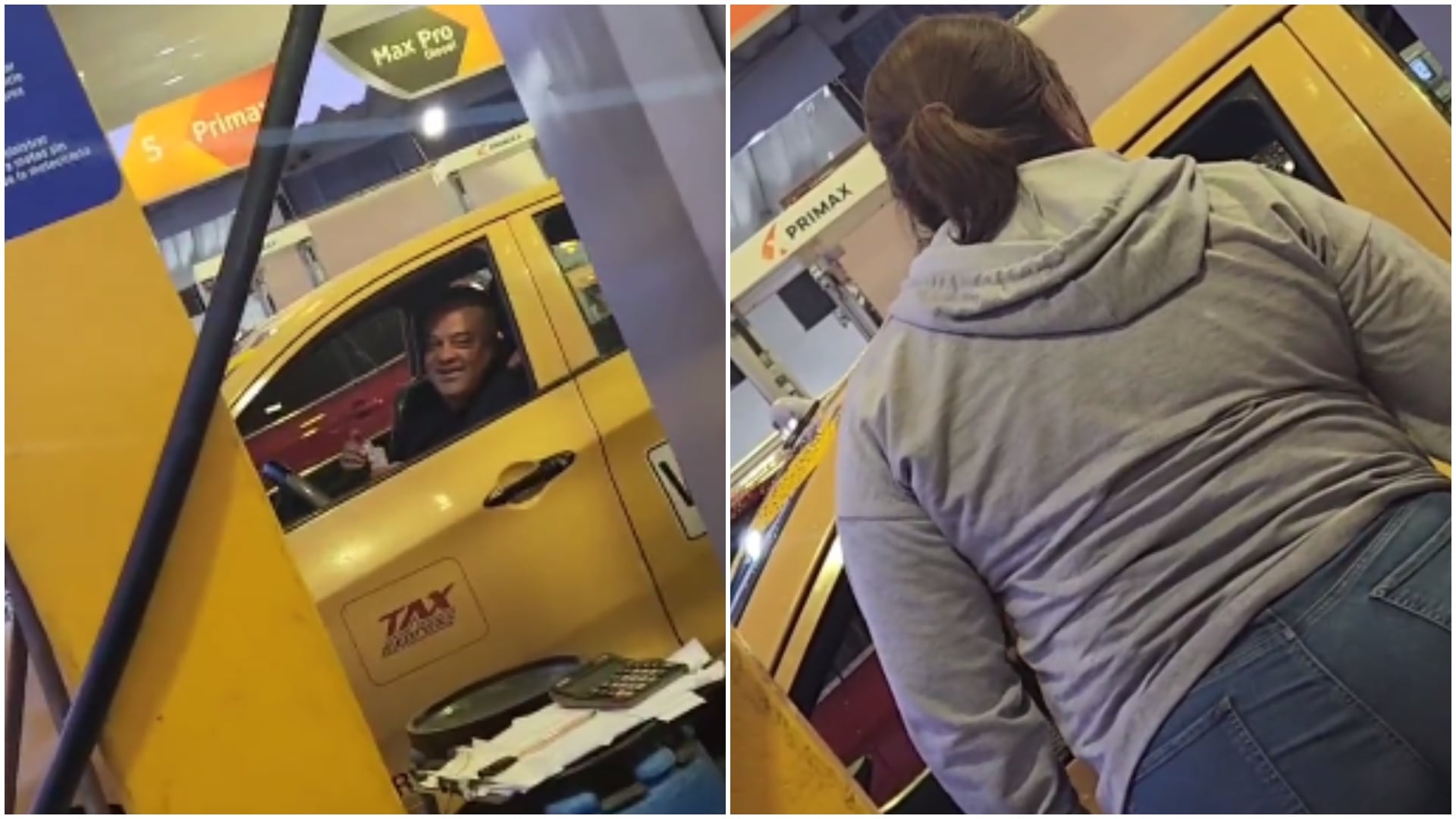 Taxista atacó a dos mujeres en una bomba de gasolina en Bogotá (Redes sociales)