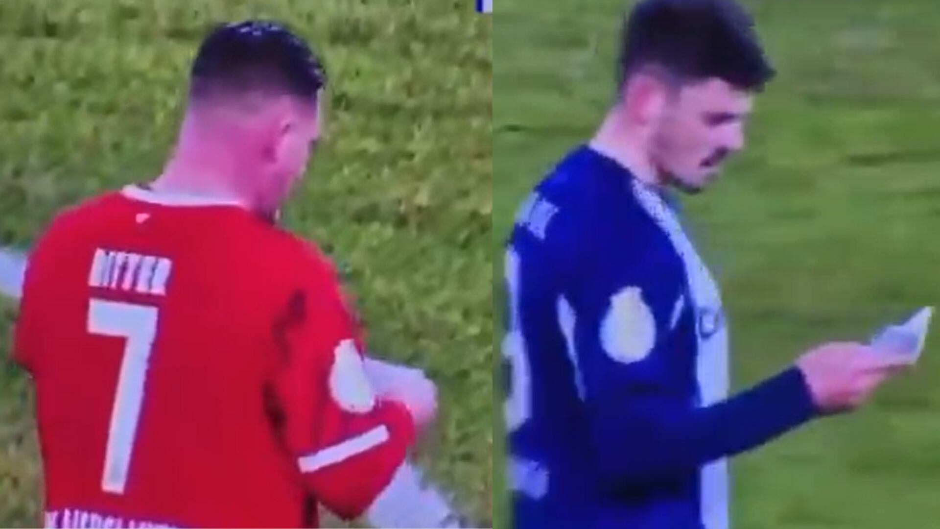 Curioso momento con papelito en partido de Alemania - Fotos: Capturas de pantalla de un video aficionado en redes y tomado el 3 de diciembre del 2025