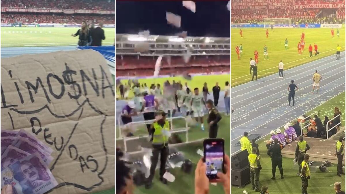 Llovieron billetes a los jugadores de Cali como ‘limosna’ de hinchas de América