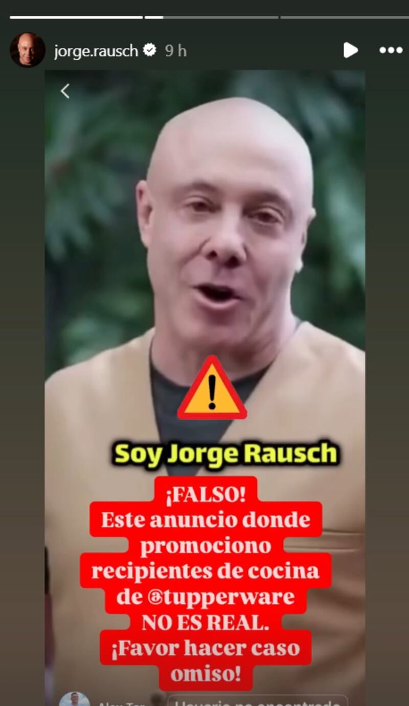 Rausch denunció publicidad falsa que están haciendo a su nombre