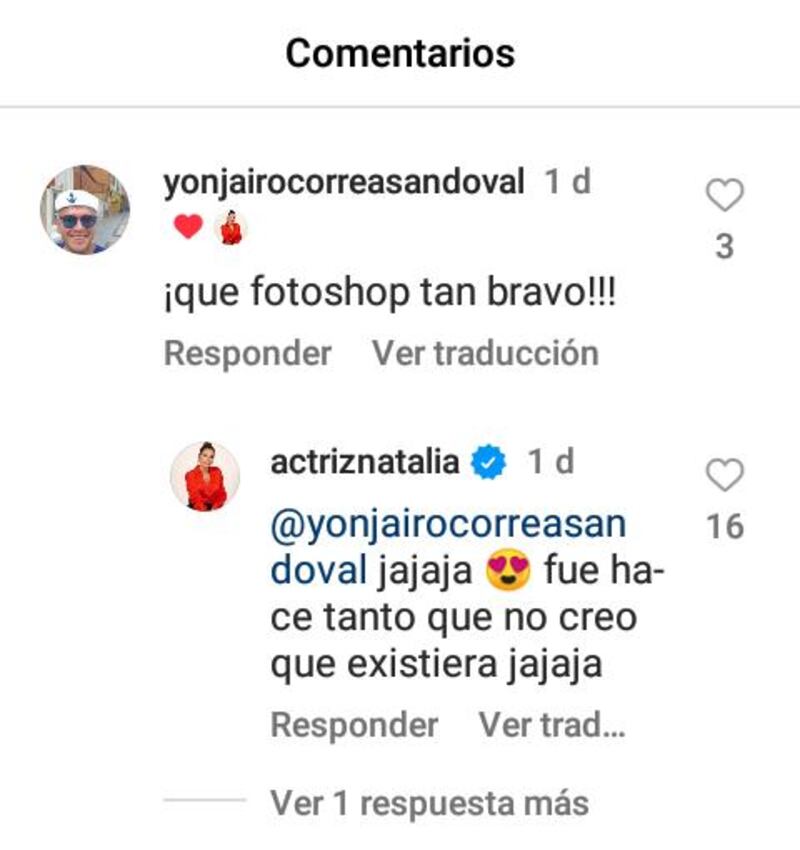 Natalia Ramírez desde sus redes sociales