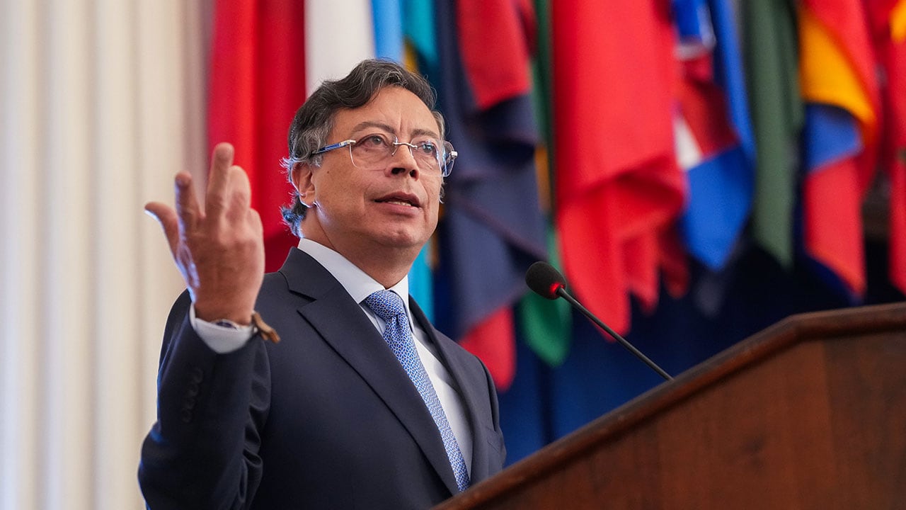El presidente Gustavo Petro en su discurso ante la OEA.