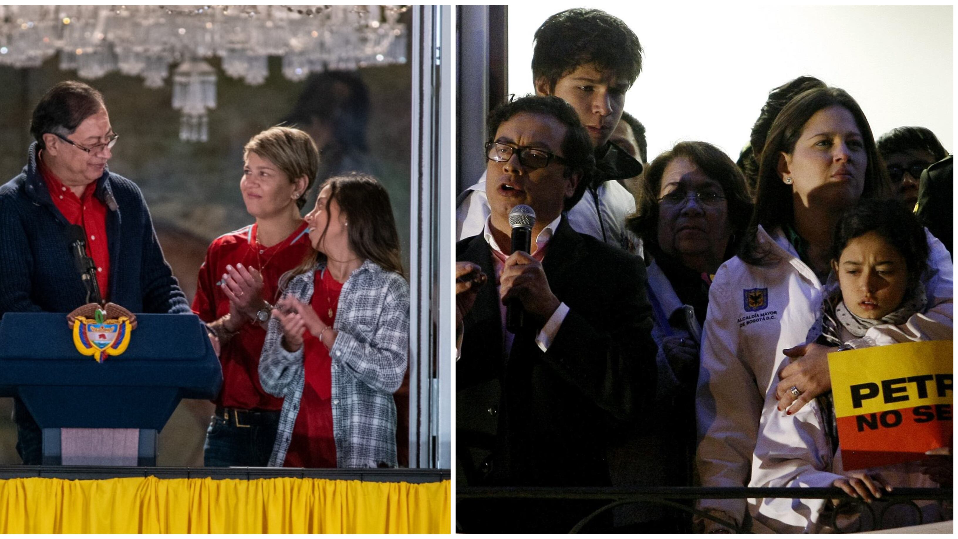 Gustavo Petro desde la Casa de Nariño en 2023 y desde la Alcaldía de Bogotá en 2013.