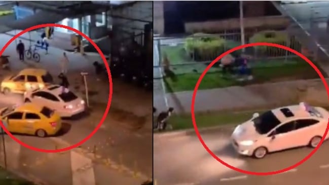 Foto conductor desató pánico cerca del Hospital de Suba tras violento choque contra motos y vehículos en Bogotá.