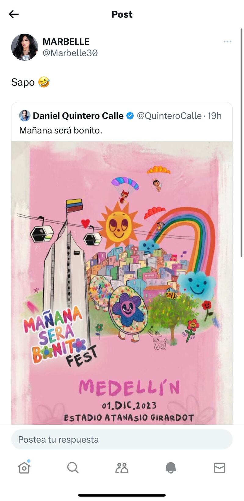 Marbelle catalogó como sapo a Daniel Quintero