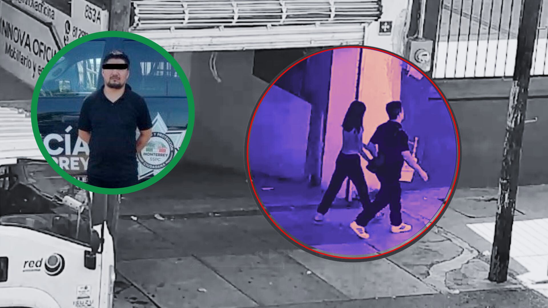 Cámara de vigilancia captaron al hombre y a la menor en el centro de Monterrey