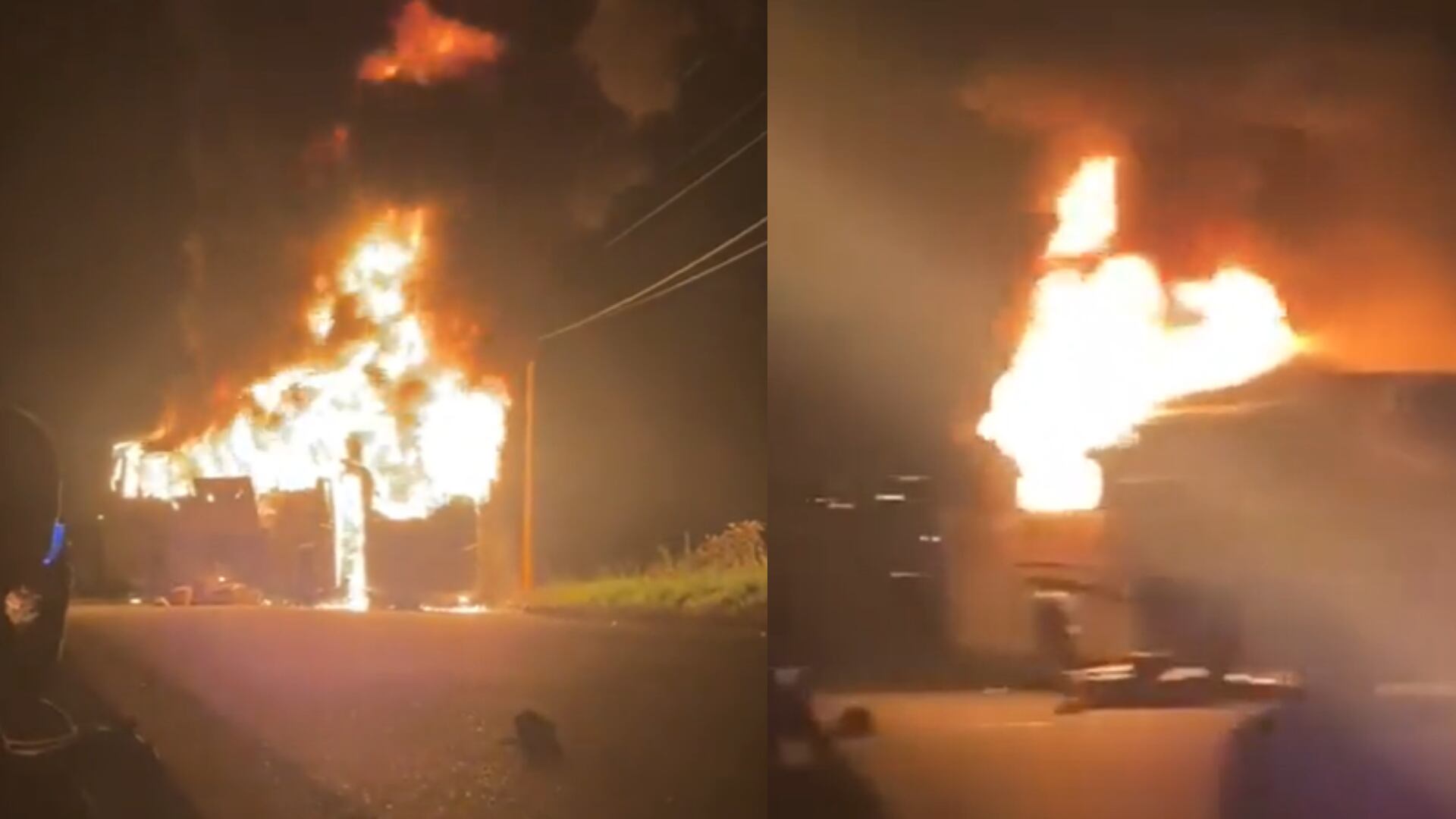Pasajeros de bus perdieron todas sus pertenencias tras quema del vehículo en la vía Pasto-Tumaco.