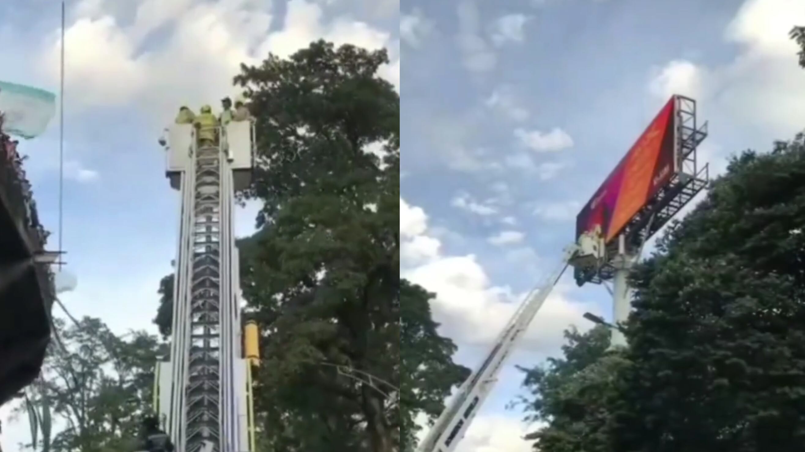 Tuvieron que bajar con bomberos a hincha de una valla