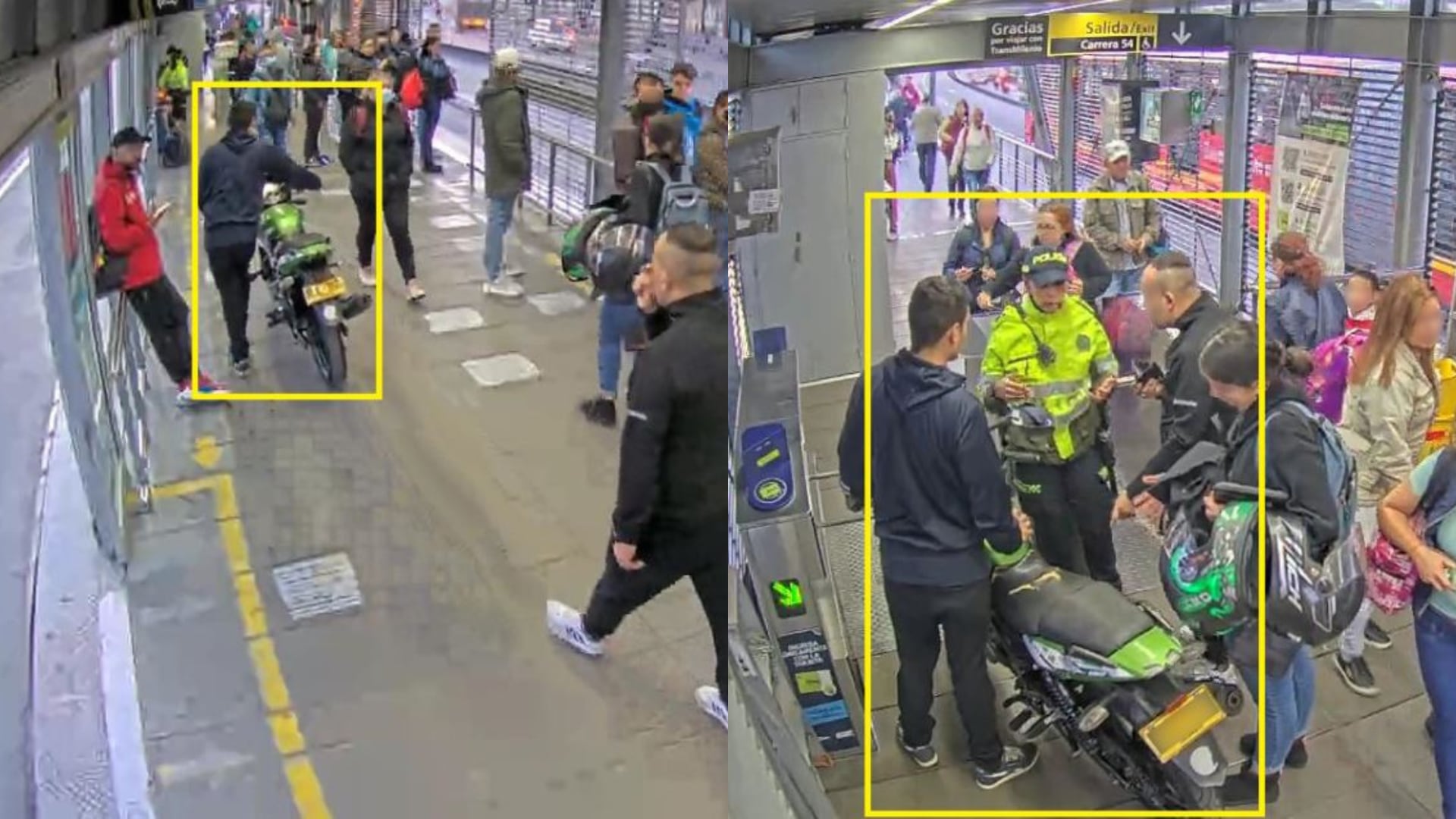 Hombre montó su moto a TransMilenio y le pusieron tres comparendos