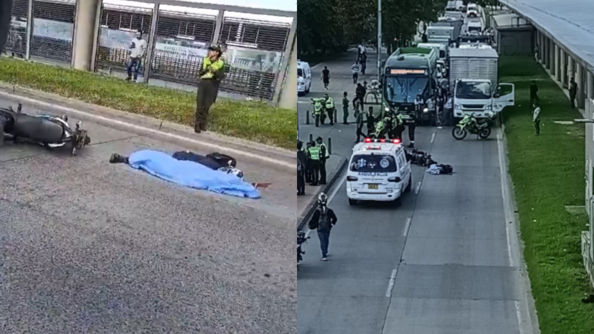 Motociclista muere atropellado por un tractocamión.